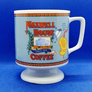 Vintage MAXWELL HOUSE Porcelain Coffee Cup Footed Mug-General Foods Corp (C19)